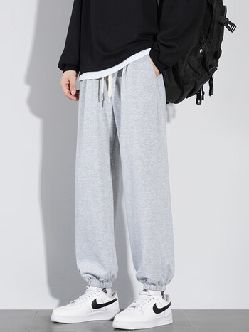 夏季薄款休闲裤束脚男生青少年男大童1518岁17初中生高中生长裤灰色xl