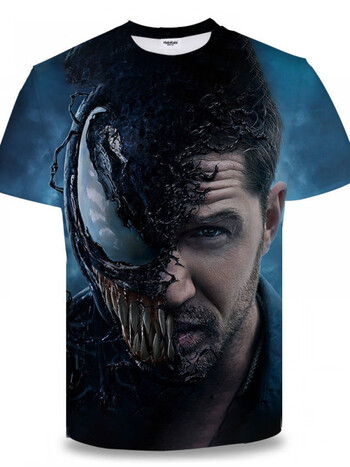 奈久留美漫威周边毒液衣服男t恤短袖春夏装中小学生青少年儿童潮体