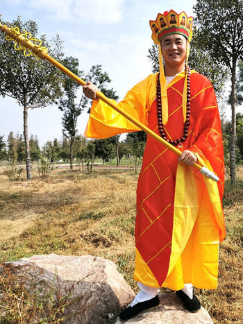 唐僧服装 帽子 佛珠 禅杖 鞋袜 均码