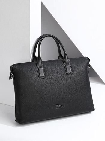 jaguar手提包男捷豹商务上班公文包真牛皮出差通勤电脑