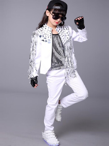 筑梦王子六一儿童演出服歌手走秀表演流苏亮片男童女童架子鼓服装舞台