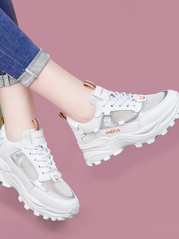 意尔康经典鞋子春秋女老爹鞋新款百搭轻便软底小白鞋女春季女士运动鞋