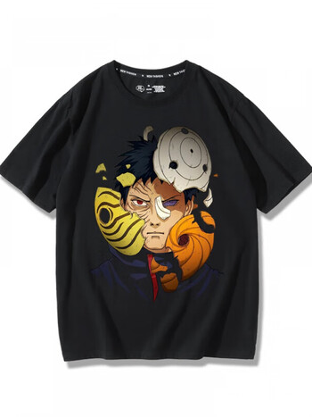 爵思朗火影忍者半袖t恤男2023夏季新款纯棉宽松动漫宇智波带土周边