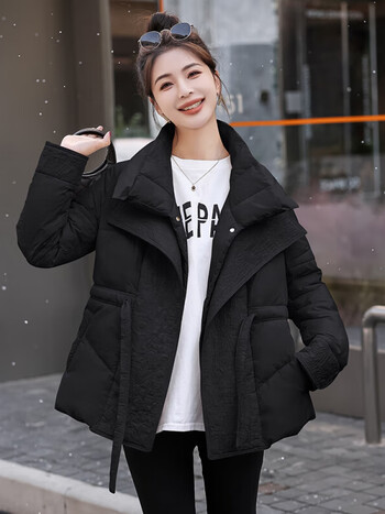 nhqlny短款羽绒服女2023冬季新款流行减龄漂亮小个子收腰冬装流行厚
