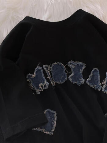 字母300斤短袖t恤男女夏季国潮炸街高级感情侣装上衣黑色2xl165200斤