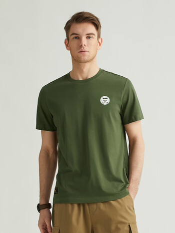 jeep吉普短袖t恤男2022夏季时尚百搭圆领休闲短袖上衣p222mkt269军绿