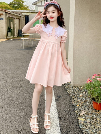 凡逸芙童装女童夏装连衣裙2023新款洋气时髦儿童公主裙女孩夏季甜美