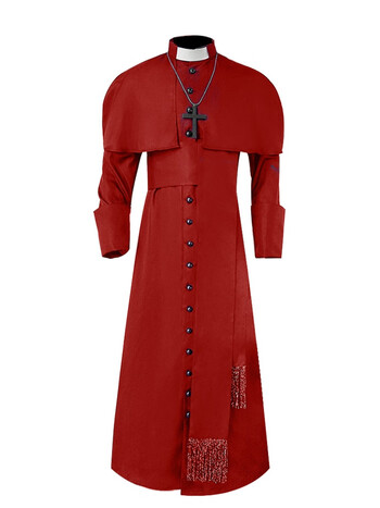 鑫格朗神父牧师袍中世纪色教父cos服万圣节巫师教堂神职角色扮演服装