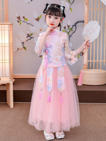 汉服女童连衣裙儿童古装裙子襦裙公主裙夏季新款仙中国风长裙小女孩