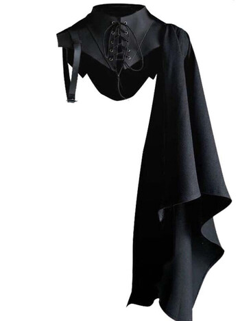 bizhan国潮男装男单肩披风中世纪系带立领披风斗篷cos男歌手个性演出