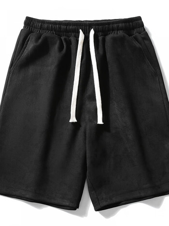 优衣裤官方旗舰店学生短裤男外穿夏季薄款宽松休闲七分过膝五分运黑色