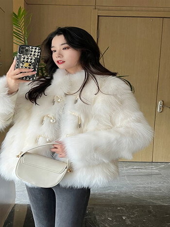 服饰内衣>女装>皮草>罗蒙(romon)>罗蒙(romon)今年流行年轻款狐狸毛