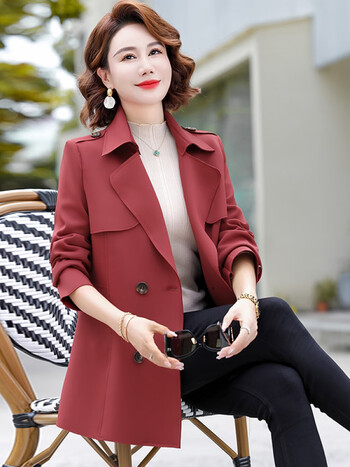 恒源祥2024新款妈m妈秋装外套50岁阔太太时尚风衣中年老年女装春秋