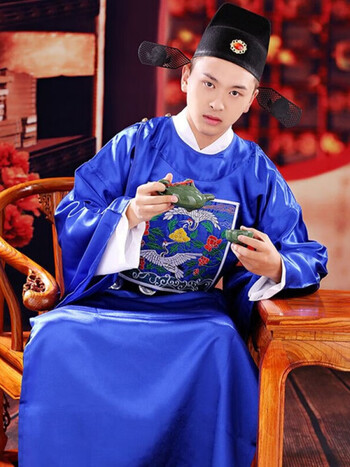 明朝官服明代官员服廷官员古装大臣县令官芝麻官服演出服装 蓝色官服