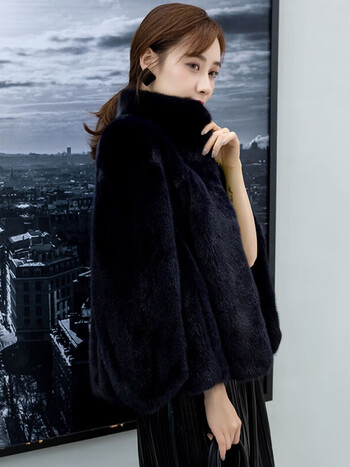 高端品牌女装皮草女2022年新款貂皮大衣女整貂时尚短款水貂毛皮草外套