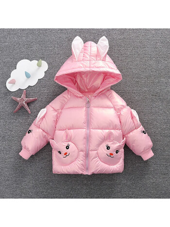 迪士尼disney官方授权女童棉服2022新款洋气亮面儿童棉袄女宝宝加绒