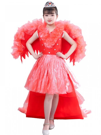 环保时装秀儿童服装时装秀六一环保服装时装秀幼儿园手工材料亲子装