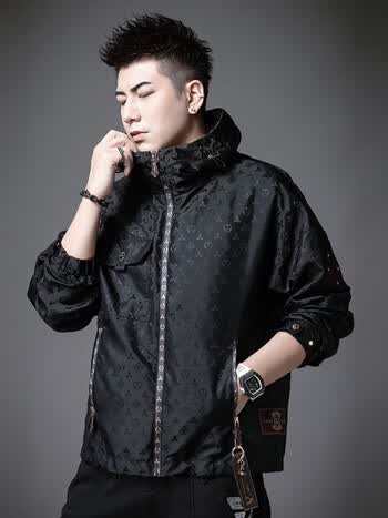 柏芬迪兰高端外套男春季薄款欧洲站潮牌连帽衣服提花工装男士夹克男装
