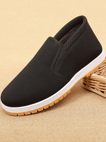 艺汇家老北京棉鞋传统加绒保暖鞋秋冬季老头棉布鞋男款爸爸鞋一脚蹬