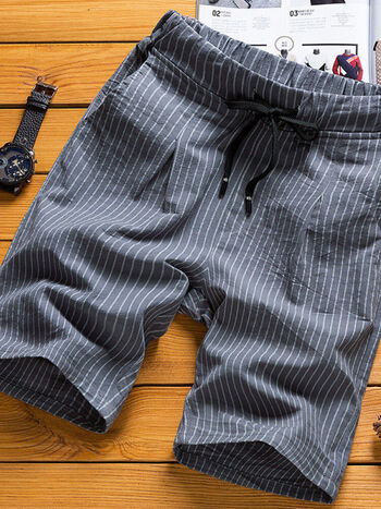 三分短裤潮男超短热裤英伦休闲西装3分裤夏季男士条纹短裤潮流韩版