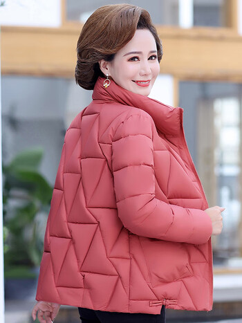 漫花格女装妈妈装冬棉衣洋气小棉袄减龄外套40岁50中老年女羽绒棉服