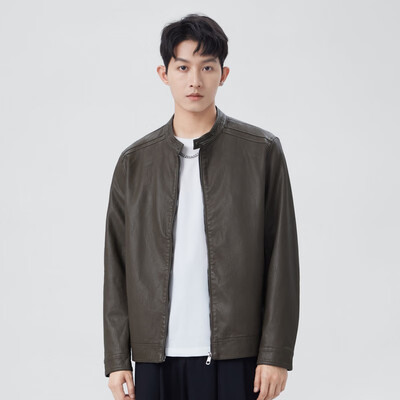机车皮夹克哪个牌子好（KILO METERS机车皮夹克男复古咖 XL男士皮衣质量如何）