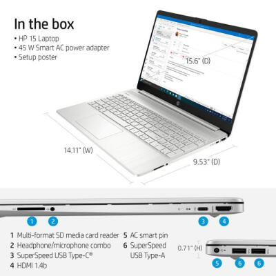 惠普（HP）15.6英寸笔记本电脑 英特尔酷睿第11代 8GB+256GB 15-dy2091wm single os
