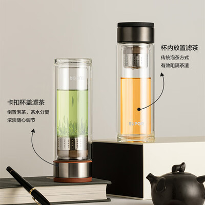 苏泊尔（SUPOR）集茶双享耐热玻璃杯 380ML KC38JF10