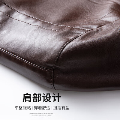 男士皮夹咖啡色好还是黑色好（杉杉PU皮夹克男咖色185男士皮衣好不好）