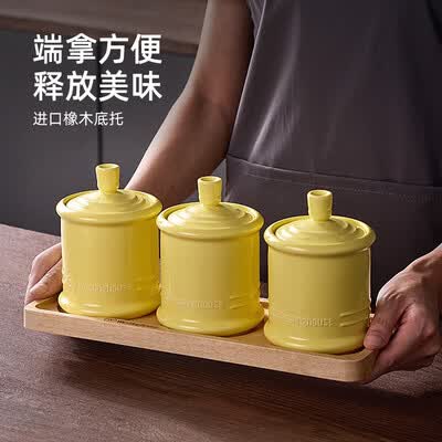 西屋（Westinghouse）陶瓷调味罐（单个）280mL 麦芒黄