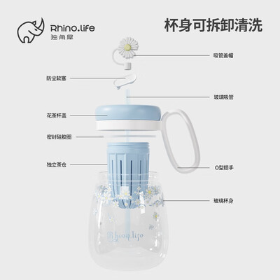 独角犀 花团锦簇系列吨吨花茶杯 云霄蓝 TD50202803