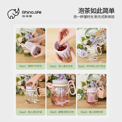 独角犀 花团锦簇系列吨吨花茶杯 云霄蓝 TD50202803