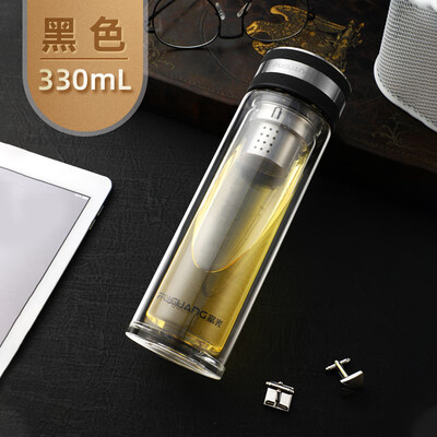 富光 双层玻璃杯商务男士水杯泡茶杯  G1903-SH-330
