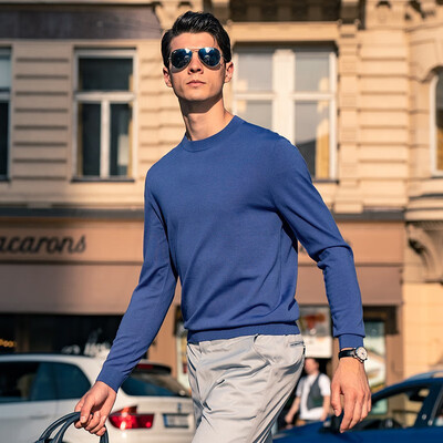 布先生男装怎么样(布先生毛衣圆领钢琴黑L175男士羊毛衫测评看真相)