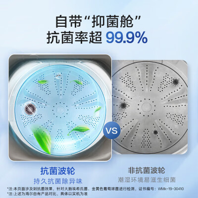 海尔（Haier）波轮洗衣机10公斤大容量全自动家用冷水除螨 水电双宽 智能预约 抗菌波轮 宿舍出租房神器以旧换新 清新换风 桶自洁 强力洗 羊毛洗 一键洗