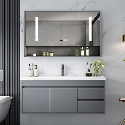 万域实木浴室柜 80cm H灰测评看真相（万域浴室柜怎么样）