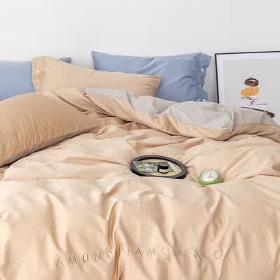 金丝莉（KINTHERI）100支全棉贡缎绣花四件套 轻奢-驼 被套200x230cm