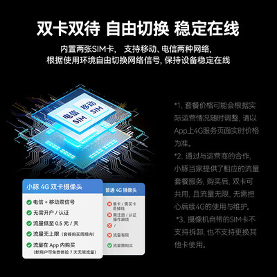 华为智选 小豚当家4G版2.5K室外摄像头家用400万
