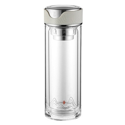 富光  宣逸双层玻璃杯中国风高颜值便携水杯 山水版礼盒装 G2002-SH-300ml 影白/松露绿/螺细紫 下单备注颜色