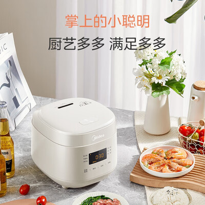 美的1.8L电饭煲MB-RC182白玉晶釜迷你家用智能评测说真相（美的电饭煲预约功能怎么算时间）