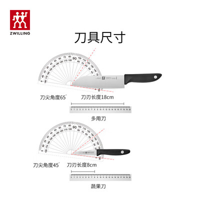 双立人（ZWILLING）厨房刀具套装 厨具菜刀水果刀插刀架8件套 32871-010-722 