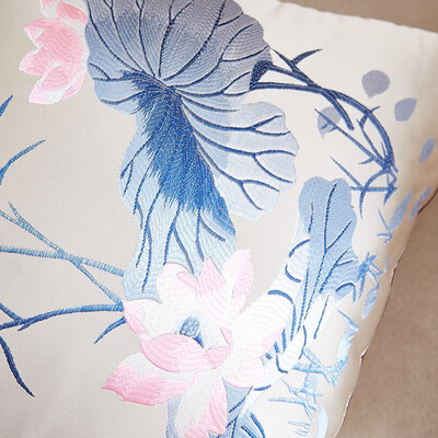 恒源祥 水出芙蓉锦缎靠枕被 TDK1003-2 40*40cm