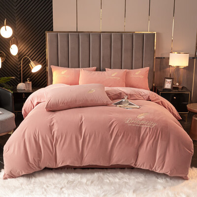 伊伊爱 水晶绒刺绣轻羽系列四件套200*230cm BZ0RY02301136