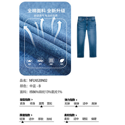 纽梵伦牛仔裤520N02直筒中蓝33男士牛仔裤测评看真相（纽梵伦牛仔裤520N02直筒中蓝33男士牛仔裤好不好）-图片6