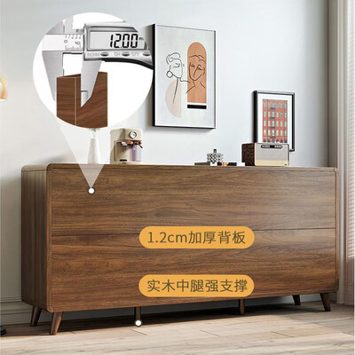巨万佳木 餐边柜 80CM实木胡桃色酒柜质量如何(万佳衣柜怎么样)-图片1