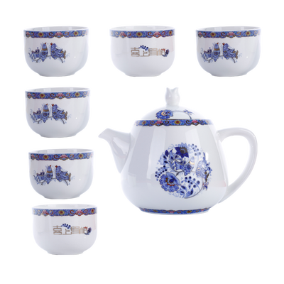 朵彩 喜上眉梢骨质瓷办公套装 DC-SW7001