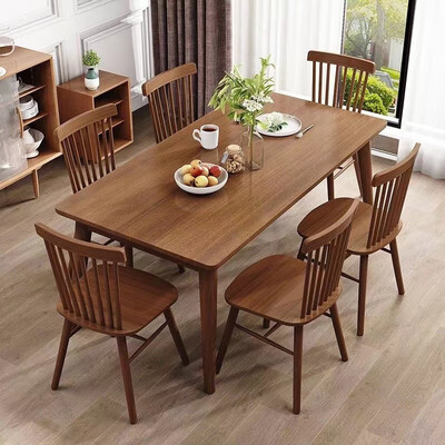 餐桌橡木好还是实木好(春韶全实木餐桌120cm橡胶木长方桌餐桌椅是否值得入手)-图片3