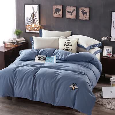 金丝莉（KINTHERI） 蚕丝贡棉套件 流行风-粉/流行风-蓝 被套200×230cm