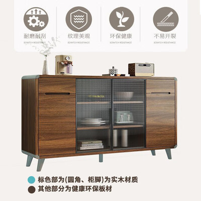 巨万佳木 餐边柜 80CM实木胡桃色酒柜质量如何(万佳衣柜怎么样)-图片3