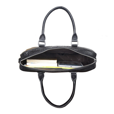 啄木鸟 PLOVER头层牛皮鳄鱼纹公文包 GDGWB023-5A 黑色 38*28*8CM